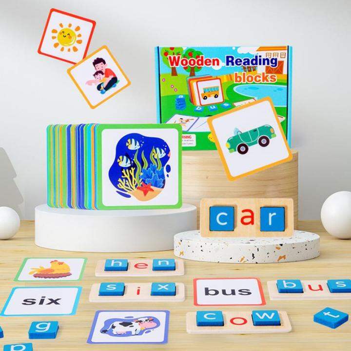 Wooden Word Spelling Games Educational CVC Spelling Games Preschool ...