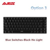 Ajazz Rgb คีย์บอร์ดแบบกลไกมินิ82คีย์เค้าโครงคีย์บอร์ดเล่นเกมแหวนสายสีดำสีฟ้าสำหรับ Lappc รัสเซียสหรัฐ