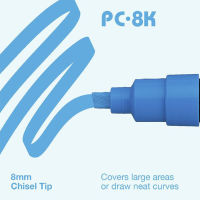 PC-8K UNI POSCA ปากกามาร์กเกอร์หนา8มิลลิเมตรป๊อปโฆษณาโปสเตอร์กราฟฟิตีหมายเหตุปากกาจิตรกรรมมือวาดใหม่