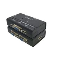 2 Port USB2.0 kvm Switch Manual Control 2 PC Hosts by 1 Set Of USB Keyboard Mouse And VGA Monitor Multi With Cables