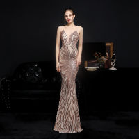 Classic Retro Velvet One-shoulder Fishtail Women Evening Dress Elegant Annual Meeting Formal Gown