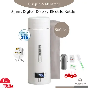 DAEWOO Portable Electric Cup Water Heater USB Rechargeable Battery Water  Kettle LED Display Thermos Cup Portable Heating Cup - AliExpress