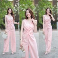 Chicest Shop เสื้อผ้าแฟชั่น Jumpsuit สีชมพู พร้อมส่ง