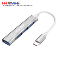 USB ฮับ4ฮับ USB พอร์ต USB บางมินิอะแดปเตอร์ข้อมูลดองเกิลมีพอร์ตพร้อมสายเคเบิลสำหรับแฟลชไดร์ฟเครื่องพิมพ์แล็ปท็อป PC