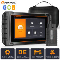 Foxwell เครื่องสแกน OBD2 Scanner NT809BT ผ่าน Bluetooth Car Diagnostic Full System 2022 Scan Active Tests &amp; Bi-Directional Control Oil/dpf/epb/sas/epb/srs/tpms/ctv/odo/turbo Reset Relearn เครื่องมือทดสอบรถยนต์ Vin อัตโนมัติ