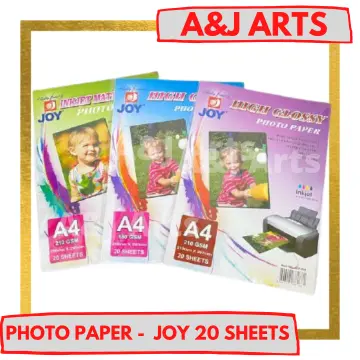 GLOSSY and MATTE PHOTO PAPER A4 20 SHEETS 210GSM; 180GSM; PHOTO PAPER  STICKER 150GSM