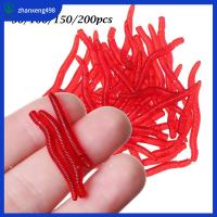 ZHANXENG498 50pcs-200pcs 2 ซม./4 ซม. Tackle ปลาเทราท์ เบส หนอนเลือด เหยื่อตกปลา หนอนแดงเหยื่อ ไส้เดือน