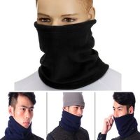 ☈❦✎ Black 4 in 1 Winter Unisex Women Men Warm Thermal Scarf Snood Neck Warmer Face Mask Beanie Hats Wear Collar