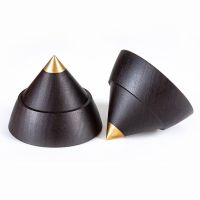 4 Sets Speaker Spike Feet Stand Base Pad 23mm African Blackwood Solid For HiFi Home Theater Subwoofer Bookshelf Speaker Bass