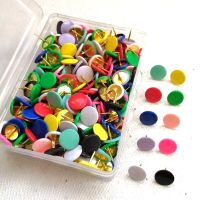 Colorful Metal Thumb Tacks Push Pins Stationery Buttons Paper Map Cork Board Thumbtacks Pushpins Office School Supplies 100pcs Clips Pins Tacks