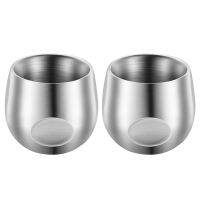 Stainless Steel Espresso Cups 2Pcs, Double Wall Insulated Unbreakable Tumbler Small Cup for Outdoor Picnics Party