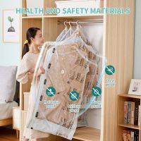 hot【DT】 2- 6PCS Storage Clothing Quilt NO PUMP Compressed Reusable Saving Closet Hanging Organizer