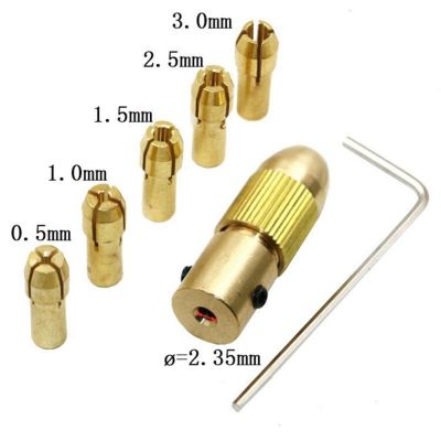 7pcs/set Brass Dremel Collet For Mini Rotary Electric Motor Shaft Drill Chuck Bit Tool 2.35/3.17/4.05/5.05mm Drill Chuck Adapter