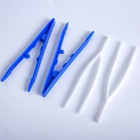 ；【‘； 20Pcs 50Pcs 100Pcs Disposable  Polystyrene Resin Tweezers Plastic Dressing Clips V-Shaped Tweezers