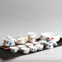 Chinese Ceramic Porcelain Kung Fu Tea Set Teaware China Archaistic Rooster Practical Household Tea Services Items Pot And Cup