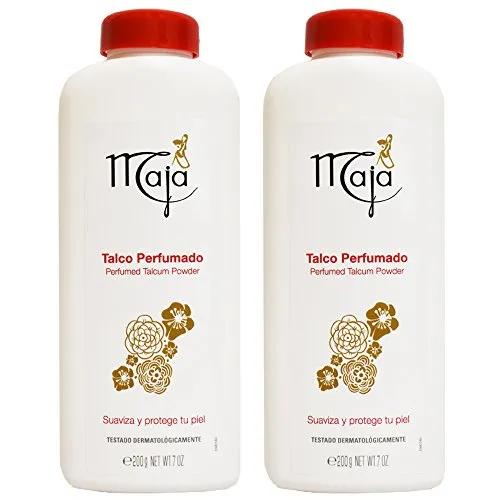 Talco Perfumado Maja - Pack De 3 Unidades De 200 G Cada Una, Suaviza La Piel, Absorbe Humedad Y Deja Un Aroma Clásico Duradero