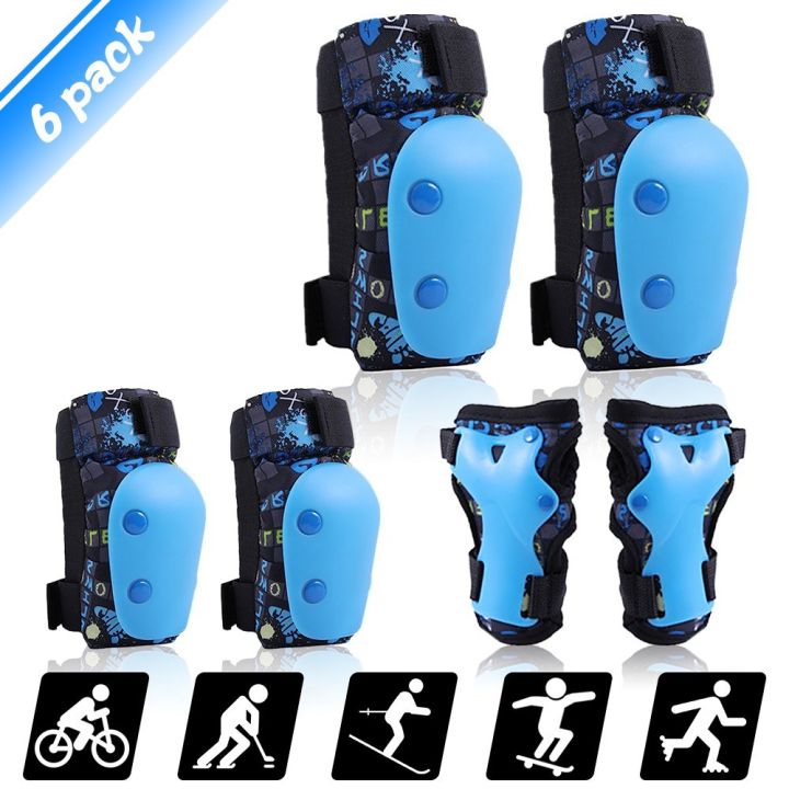 20216 in 1 Kids Bike Pads Set Knee Pads Elbow Pads Wrist Guards Sport Protective Gear Set for Cycling Skateboard Roller Skating