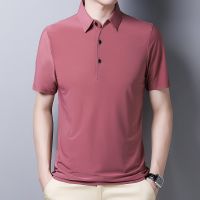 Summer male han edition cultivate ones morality short sleeve POLO unlined upper garment lapel polos ice silk leisure business men T-shirt dad --ntx230801✒¤