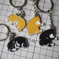 Sleeping Position SHIBA INU keychain Shiba Doge Keyring 3D Pendant Gift Collectibles Metal Shiba Inus Fan Club Keychians