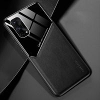 เคสสำหรับโทรศัพท์ Realme 7 Pro,เคสหนังหรูหราสีอะคริลิคตัดกันเพื่อซ่อน Alas Magnetik ป้องกันกล้องกันกระแทกกันรอยขีดข่วนฝาหลัง