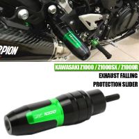 แผ่นกันชนสำหรับ Kawasaki Z1000 Z1000R Z1000SX อลูมิเนียม CNC รถจักรยานยนต์เครื่องป้องกันการกระแทกเลื่อนไอเสียพร้อมโลโก้