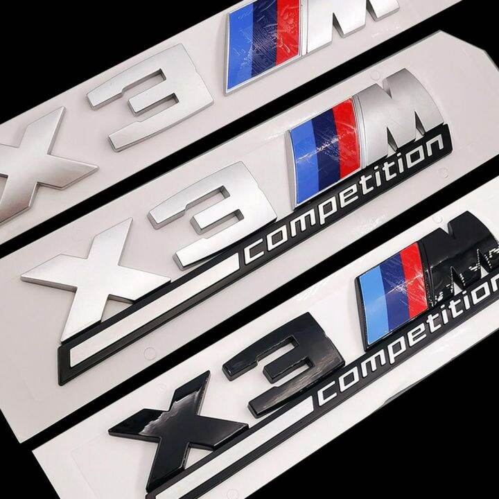 Hot BMW M X3 Logo Auto Badge Emblem Trunk Emblem COMPETITION Bar ...