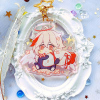 Hot Anime Genshin Impact Key Chain Doujin Original Angel Baby Xiao Kaedehara Kazuha 6.5CM Glitter Epoxy Keychain Pendant Cosplay