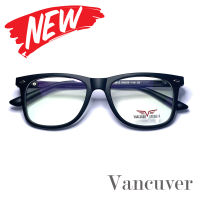 กรอบแว่นตา สำหรับตัดเลนส์ แว่นสายตา แว่นตา รุ่น Vancuver 3012 C-6 สีดำ ทรงรี ขาสปริง วัสดุ พลาสติกพีซี เกรดเอ เบา เหนียว ไม่แตกหัก