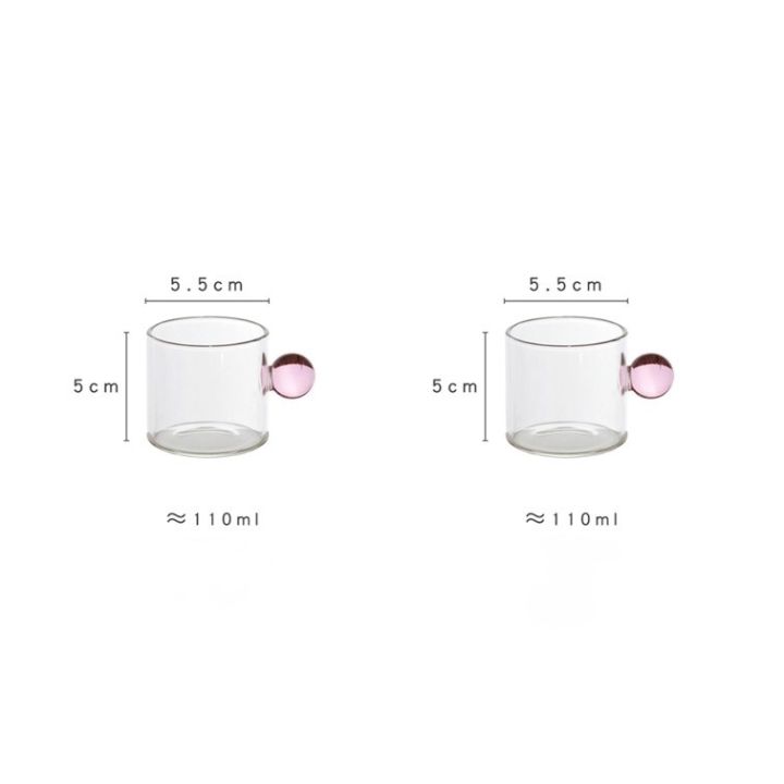 24-home-accessories-ถ้วยเอสเพรสโซ่110มล-2ชิ้นถ้วยน้ำถ้วยชากาแฟที่จับลูกบอลแก้วในบ้านของตกแต่งโต๊ะถังน้ำและน้ำผลไม้สำหรับสเต็ก
