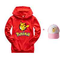 Pikachu 65% Cotton + โพลีเอสเตอร์35% เส้นใย2-16ปีเสื้อกันหนาวเด็กในฤดูใบไม้ร่วงเสื้อผ้าเด็ก Hoodie กับกระเป๋าเด็กหญิงเด็กชายน่ารักเสื้อ0000