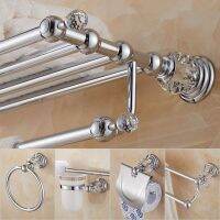 Chrome Bathroom Decoration for Towel Hanger Organize Clear Crystal Bathroom Hardware Set Wall Mount Bathroom Accessories Set A67