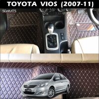 พรมปูพื้นรถยนต์ 6D TOYOTA VIOS (2007-12) พรม6D QX สวยงาม เข้ารูป เต็มคัน 3ชิ้น