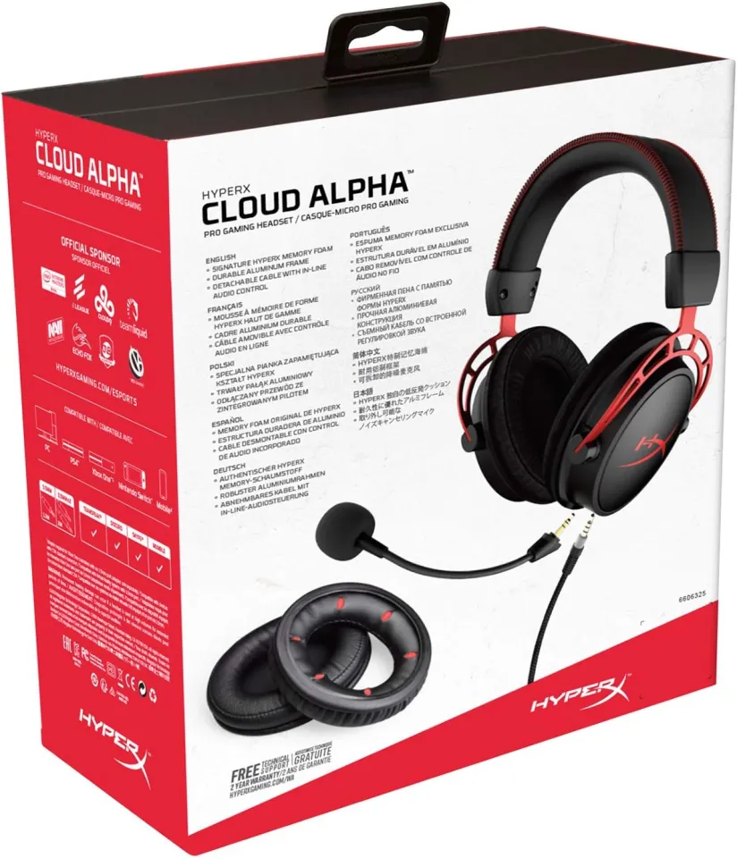  HyperX Cloud Alpha - Gaming Headset, Dual Chamber Drivers,  Legendary Comfort, Aluminum Frame, Detachable Microphone, Works on PC, PS4,  PS5, Xbox One/ Series X