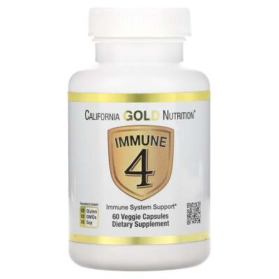California Gold Nutrition, Immune 4 60 Veggie Capsules