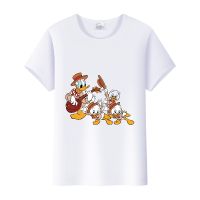 Casual Daisy เสื้อยืด Donald Duck Tees การ์ตูนเสื้อผู้หญิงเสื้อ Streetwear Y2K ฤดูร้อน Aesthetic Mens เสื้อ