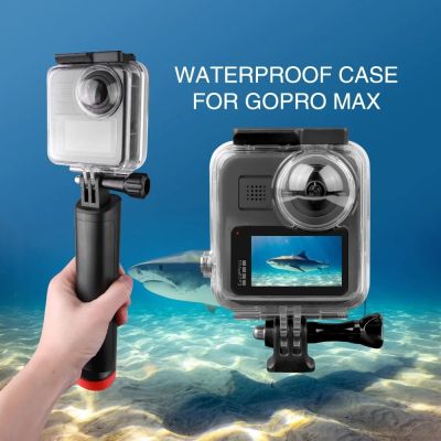 เคสกล้องกันน้ำใต้น้ำ40ม. กรอบดำน้ำกล่องฝาครอบป้องกันสำหรับกล้องแอคชั่นกีฬาแบบพาโนรามา Gopro Max