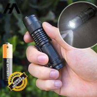 2023☄✺▣ Customized High Power Waterproof Zoomable Mini Torch 14500/AA Powered Q5 Tactical Mini Led Flashlight with clip Field emergency