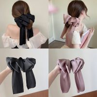 2023 Black White Silk Big Bow Hair Clip Women Girls Party Max Bowknot Barrettes Clip Back Head Hairpin Fashion Hair Accessories