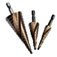 HSS Titanium Drill Bits 4-12mm 4-20mm 4-32mm Cobalt Step Drill Bit Set Hex Spiral Grooved Wood Metal Hole Cutter Drilling Tools