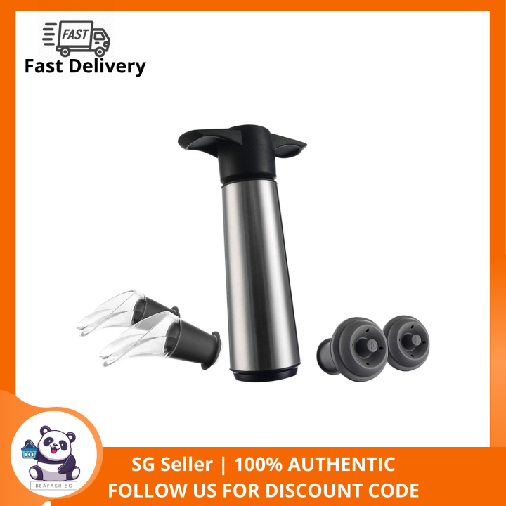 Vacu Vin Wine Saver Pump with 2 x Vacuum Bottle Stoppers and 2 x Wine