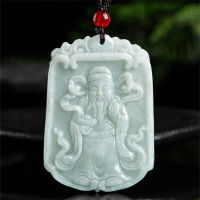 Hot Selling Natural Hand-carve Jade God of Wealth Necklace Pendant Fashion Jewelry Accessories Men Women Luck Gifts