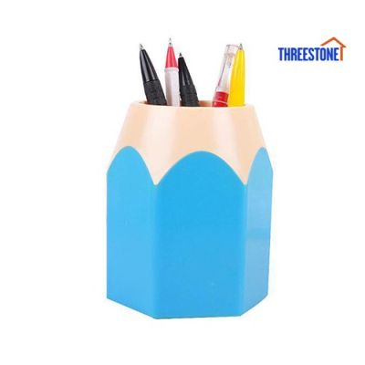 Ready Stock Free Shipping Color Creative Custom Plastic Pencil Head Shape Student Pen Holder