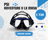 หน้ากากดำน้ำ PSI Adventure II LX Mask   -Tempered Glass- ราคาดี - มือใหม่ - Full Silicone - Great Value for Beginners