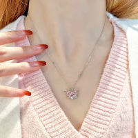 Pink Love Planet Necklace for Women: Fresh, Sweet, and Elegant, Designed by a Small Crowd, High end, Versatile Clavicle Chain