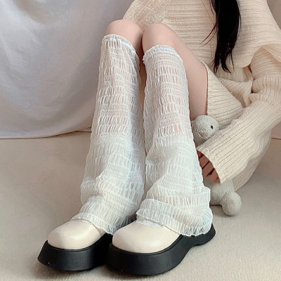 ใหม่สไตล์ญี่ปุ่นอุ่นขาผู้หญิงถุงน่องฤดูร้อนไนล่อนบางกว่าเข่าถุงเท้าผู้หญิงหวานสาว JK โลลิต้าเข่าถุงเท้าเท้าปก