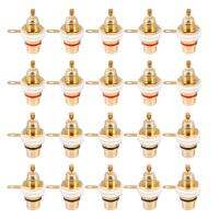 20Pcs Gold Plated RCA Terminal Jack Plug Female Socket Chassis Panel Connector for Amplifier Speaker