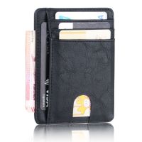 Slim RFID Blocking Pu Leather Wallet Credit ID Card Holder Purse Money Case for Men Women 2023 Fashion Bag