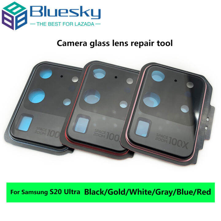 Original For Samsung Galaxy S20 Ultra Repair Replace Back Camera Glass Lens Cover With Frame 7585