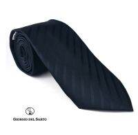 Giorgio Del Sarto Necktie 8.5 cm Black with Fabric Texture เนคไทสีดำมีเท็กเจอร์