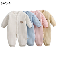 Romper Baby Cute Clothes Solid Color Overalls Boysgirls Striped Cotton Keep Warm Bodysuit Uni Newborn Long Sleeve Jumpsuit